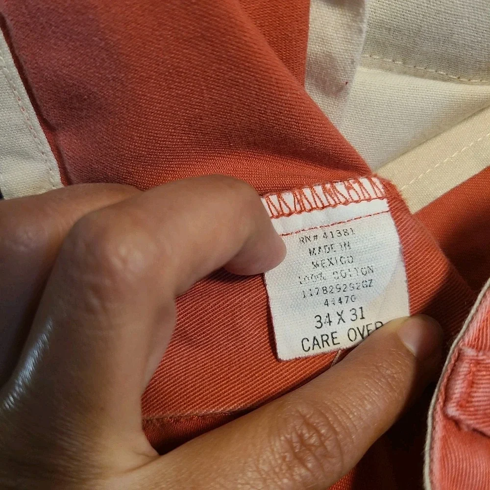 Vintage Polo Ralph Lauren Pants Mens 34 (33X27) Salmon Chino Pleated Preppy